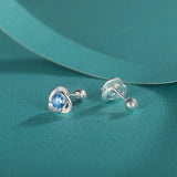 925 Silver Triangle CZ Stud Earrings for Girls DF2011