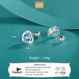 925 Silver Triangle CZ Stud Earrings for Girls DF2011