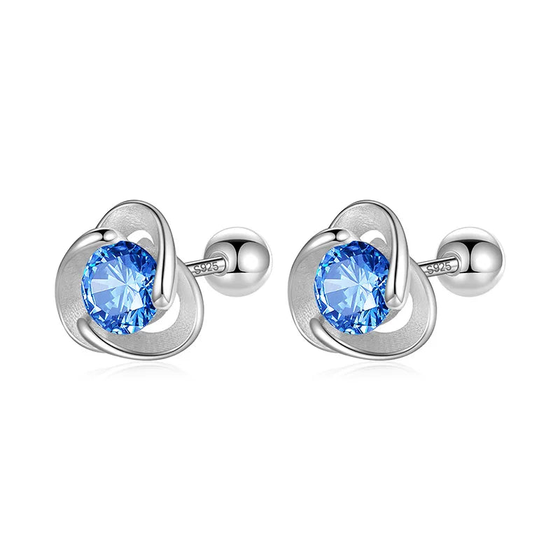 925 Silver Triangle CZ Stud Earrings for Girls DF2011