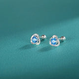 925 Silver Triangle CZ Stud Earrings for Girls DF2011