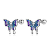 925 Silver Kids Butterfly Stud Earrings for Girls DG0195