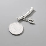 TrustDavis 925 Silver Leaves Bamboo Pendant Bracelet Necklace DIY Accessories