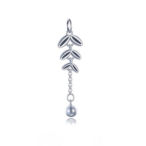 TrustDavis 925 Sterling Silver Leaves Tassel Chain Pendant DIY Necklace Ear
