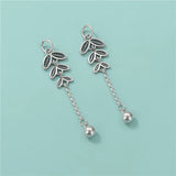 TrustDavis 925 Sterling Silver Leaves Tassel Chain Pendant DIY Necklace Ear