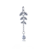 TrustDavis 925 Sterling Silver Leaves Tassel Chain Pendant DIY Necklace Ear