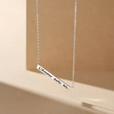 TrustDavis 925 Sterling Silver Letter French Love You Chain Necklace Women