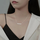 TrustDavis 925 Sterling Silver Letter French Love You Chain Necklace Women