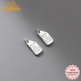 TrustDavis 925 Sterling Silver Letter Geometry Charm Pendant DIY Necklace
