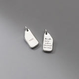 TrustDavis 925 Sterling Silver Letter Geometry Charm Pendant DIY Necklace
