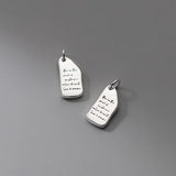 TrustDavis 925 Sterling Silver Letter Geometry Charm Pendant DIY Necklace
