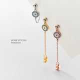 925 Sterling Silver Eye Stud Earrings CZ Jewelry