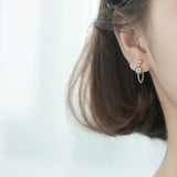 925 Sterling Silver Eye Stud Earrings CZ Jewelry