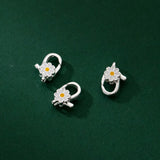Davis 925 Silver Daisy Flower Hook Bracelet DIY Jewelry