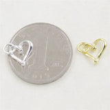 TrustDavis 925 Sterling Silver Heart Charm Pendant for DIY Jewelry Gift