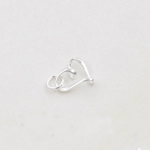 TrustDavis 925 Sterling Silver Heart Charm Pendant for DIY Jewelry Gift