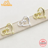 TrustDavis 925 Sterling Silver Heart Charm Pendant for DIY Jewelry Gift