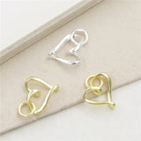 TrustDavis 925 Sterling Silver Heart Charm Pendant for DIY Jewelry Gift