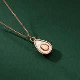TrustDavis 925 Silver Avocado Pendant Bracelet Necklace Set