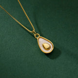 TrustDavis 925 Silver Avocado Pendant Bracelet Necklace Set