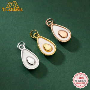 TrustDavis 925 Silver Avocado Pendant Bracelet Necklace Set