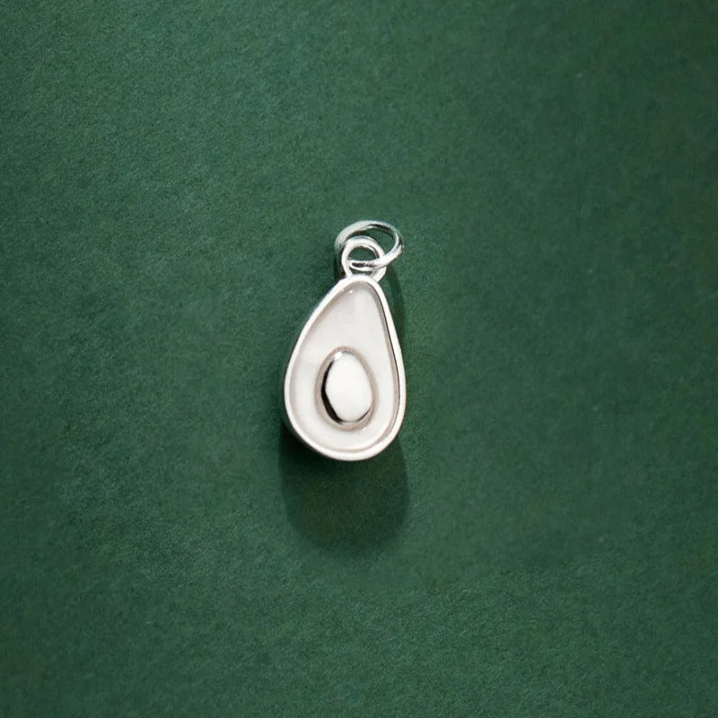 TrustDavis 925 Silver Avocado Pendant Bracelet Necklace Set