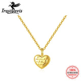 TrustDavis 925 Silver Heart Pendant Necklace 14K Plated Jewelry Gift