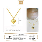 TrustDavis 925 Silver Heart Pendant Necklace 14K Plated Jewelry Gift