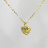 TrustDavis 925 Silver Heart Pendant Necklace 14K Plated Jewelry Gift