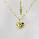 TrustDavis 925 Silver Heart Pendant Necklace 14K Plated Jewelry Gift