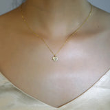 TrustDavis 925 Silver Heart Pendant Necklace 14K Plated Jewelry Gift