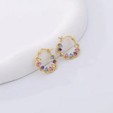 925 Silver 18K Zircon Hoop Earring for Women Fine Jewelry