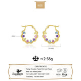 925 Silver 18K Zircon Hoop Earring for Women Fine Jewelry