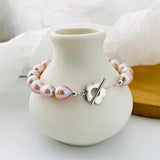 Davis Real 925 Sterling Silver Pearl Bracelet For Women Wedding Party