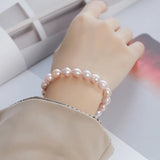 Davis Real 925 Sterling Silver Pearl Bracelet For Women Wedding Party