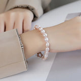 Davis Real 925 Sterling Silver Pearl Bracelet For Women Wedding Party