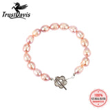 Davis Real 925 Sterling Silver Pearl Bracelet For Women Wedding Party