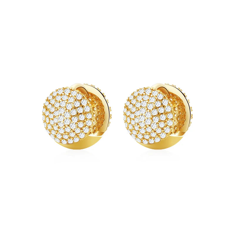 TrustDavis 925 Silver Zircon Hoop Earring for Women Office Lady