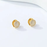 TrustDavis 925 Silver Zircon Hoop Earring for Women Office Lady