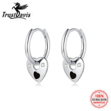 TrustDavis 925 Silver Heart Star Hoop Earring Zircon Women Lady Gift