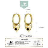 TrustDavis 925 Silver Heart Star Hoop Earring Zircon Women Lady Gift
