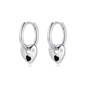 TrustDavis 925 Silver Heart Star Hoop Earring Zircon Women Lady Gift
