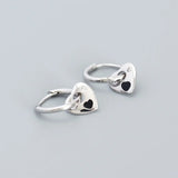 TrustDavis 925 Silver Heart Star Hoop Earring Zircon Women Lady Gift