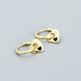 TrustDavis 925 Silver Heart Star Hoop Earring Zircon Women Lady Gift