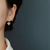 TrustDavis 925 Silver Heart Star Hoop Earring Zircon Women Lady Gift