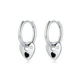 TrustDavis 925 Silver Heart Star Hoop Earring Zircon Women Lady Gift