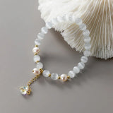 TrustDavis 925 Silver Opal Bracelet Love Pearl Synthesis Wedding Jewelry Gift