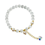 TrustDavis 925 Silver Opal Bracelet Love Pearl Synthesis Wedding Jewelry Gift