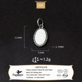 925 Sterling Silver Matte Oval Geometric Pendant DIY Necklace Accessories