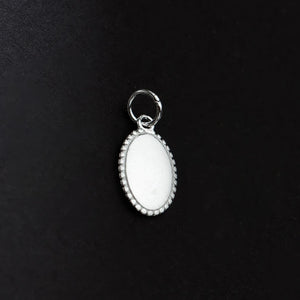 925 Sterling Silver Matte Oval Geometric Pendant DIY Necklace Accessories