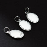 925 Sterling Silver Matte Oval Geometric Pendant DIY Necklace Accessories